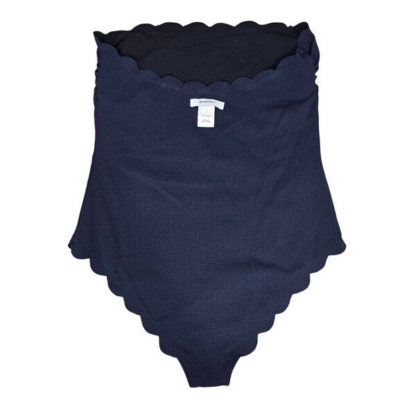 Marysia Chesapeake reversible strapless Scallop Edge Black One-Piece Swimsuit L - Picture 2 of 11